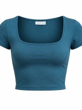 Heart & Hips Teal Square-Neck Top 💙